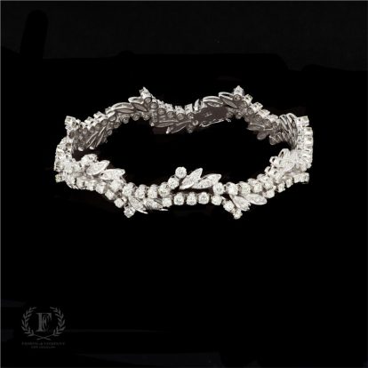 18K WHITE GOLD DIAMOND ESTATE BRACELET