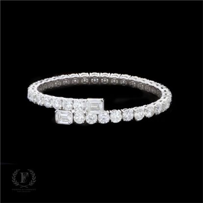 18K WHITE GOLD DIAMOND BYPASS BRACELET