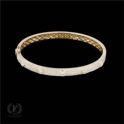 14K YELLOW GOLD DIAMOND BANGLE BRACELET