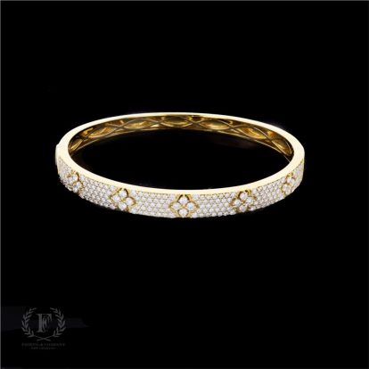 18K YELLOW GOLD ROUND DIAMOND BRACELET