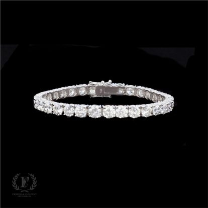 14K WHITE GOLD ROUND BRILLIANT DIAMOND TENNIS BRACELET