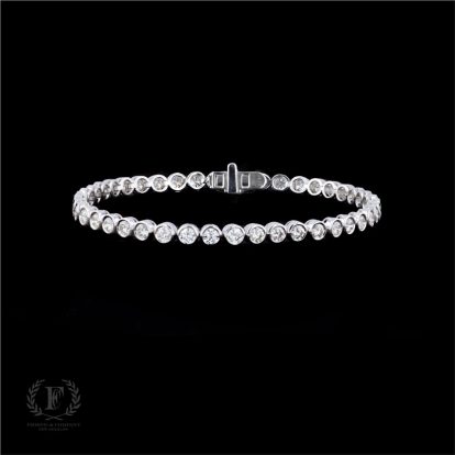 14K WHITE GOLD BEZEL SET DIAMOND TENNIS BRACELET