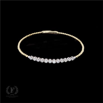 TWO TONE FLEXIBLE DIAMOND BANGLE
