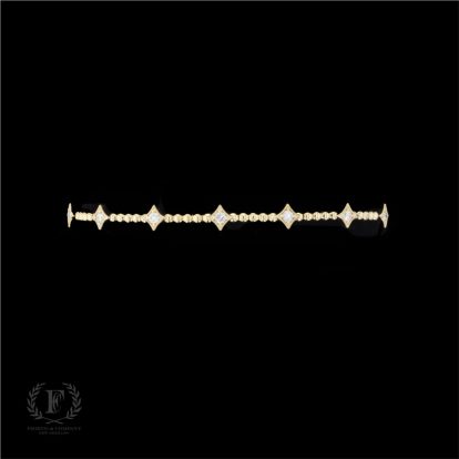 14K YELLOW GOLD ROUND BRILLIANT DIAMOND BANGLE