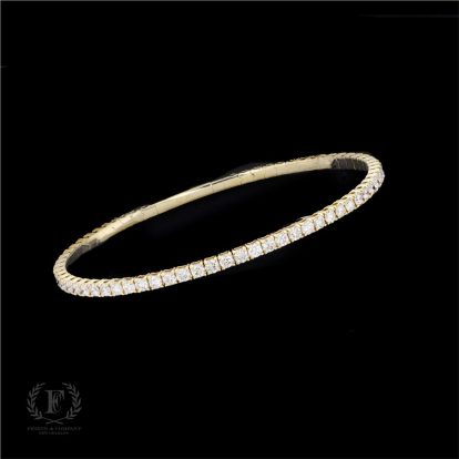 FLEXIBLE 14K YELLOW GOLD DIAMOND BANGLE