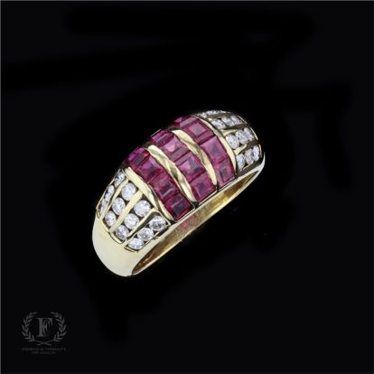 GEO RUBY AND DIAMOND RING