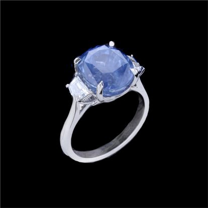TRUE BLUE 3- STONE SAPPHIRE & DIAMOND RING