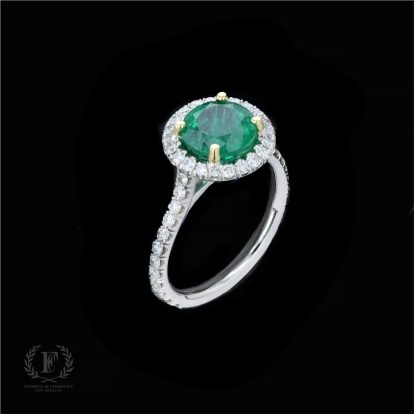 GLORIOUSLY GREEN  18K TWO-TONE EMERALD & DIAMOND RING