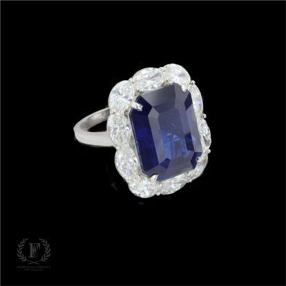 MARVELOUS MAJESTIC PLATINUM SAPPHIRE & DIAMOND RING