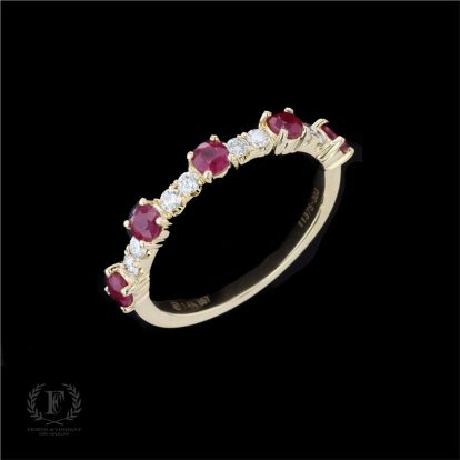 14K YELLOW GOLD RUBY DIAMOND RING