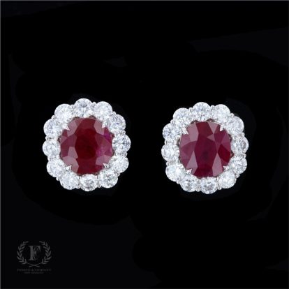 RUBY & DIAMOND ON THE EAR EARRINGS