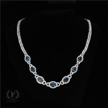 TANTALIZING TOPAZ & DIAMOND NECKLACE