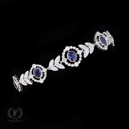 VIVID VINTAGE SAPPHIRE & DIAMOND BRACELET