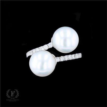 SOUTH SEA PEARL DIAMOND BYPASS RING