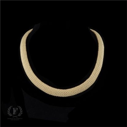 FLEXIBLE WOVEN 14K YELLOW GOLD ESTATE NECKLACE