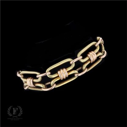 14K TWO TONE OPEN LINK ESTATE BRACELET